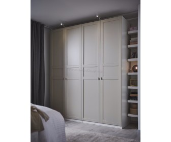 Шкаф Ikea Pax/Fardal полки/штанги/ящики 200x60x236 (Белый/Светло-Бежевый)