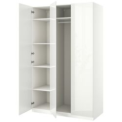 Dulap Ikea Pax/Fardal rafturi/bara 150x60x236 (Alb/Alb Lucios) Thumb