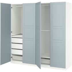 Dulap Ikea Pax/Fjarehals raft/bare/sertare/cos 200x60x201 (Alb/Gri deschis-bleu) Thumb