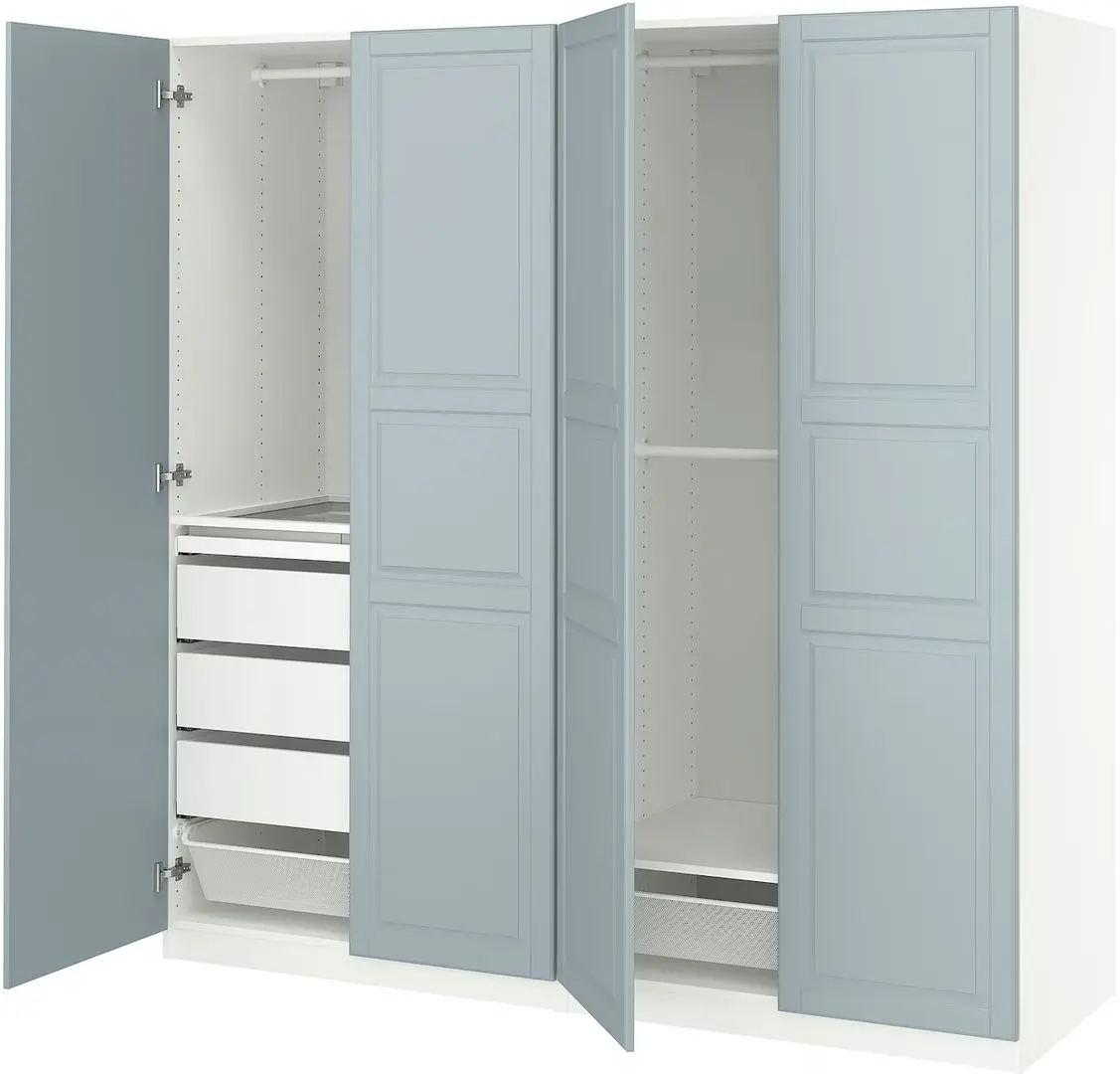 Dulap Ikea Pax/Fjarehals raft/bare/sertare/cos 200x60x201 (Alb/Gri deschis-bleu) - 2