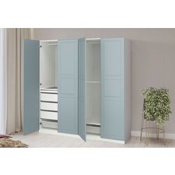 Dulap Ikea Pax/Fjarehals raft/bare/sertare/cos 200x60x201 (Alb/Gri deschis-bleu)