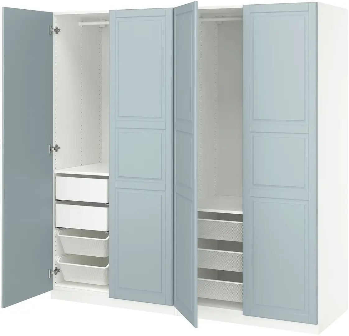 Dulap Ikea Pax/Fjarehals raft/bare/sertare/cosuri 200x66x201 (Alb/Gri deschis-bleu) - 2