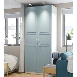 Dulap Ikea Pax/Fjarehals rafturi/bara/cosuri 100x60x236 (Alb/Gri deschis-bleu)