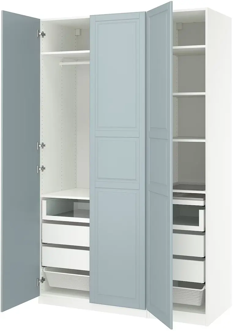 Dulap Ikea Pax/Fjarehals rafturi/bara/sertare/cosuri/organizatoare 150x60x236 (Alb/Gri deschis-bleu) - 3