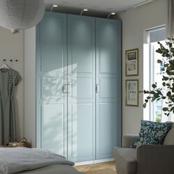 Dulap Ikea Pax/Fjarehals rafturi/bara/sertare/cosuri/organizatoare 150x60x236 (Alb/Gri deschis-bleu)