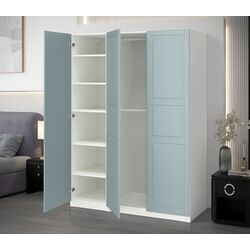 Dulap Ikea Pax/Fjarehals rafturi/bare 150x60x201 (Alb/Gri deschis-bleu)