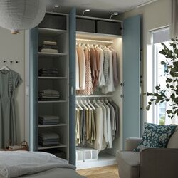 Dulap Ikea Pax/Fjarehals rafturi/bare 150x60x236 (Alb/Gri deschis-bleu) Thumb