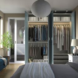 Dulap Ikea Pax/Fjarehals rafturi/bare/cosuri 200x60x236 (Alb/Gri deschis-bleu) Thumb