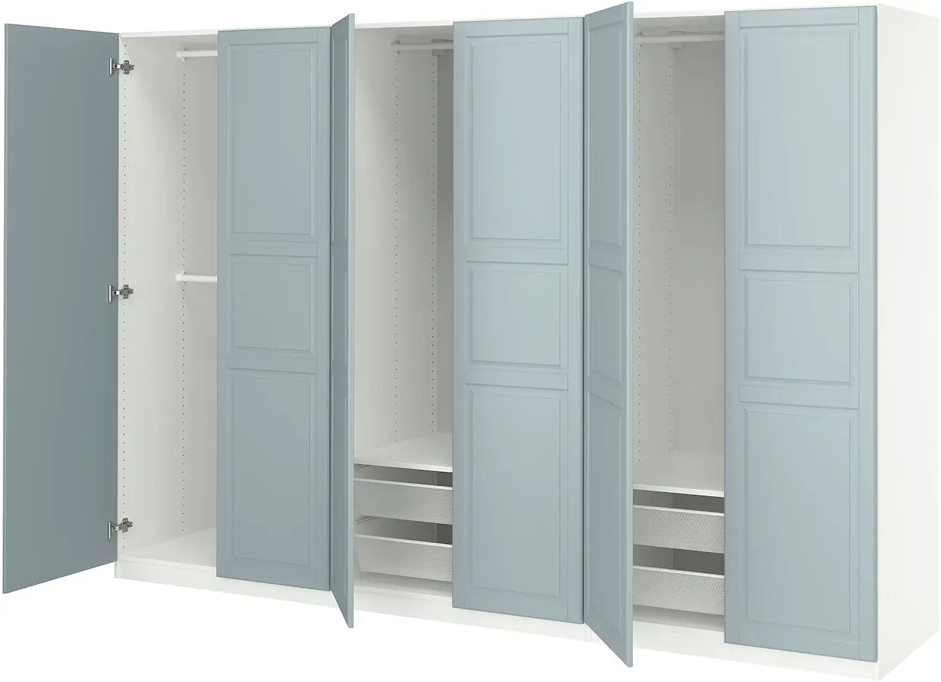 Dulap Ikea Pax/Fjarehals rafturi/bare/cosuri 300x60x201 (Alb/Gri deschis-bleu) - 3