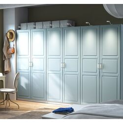 Dulap Ikea Pax/Fjarehals rafturi/bare/cosuri 300x60x201 (Alb/Gri deschis-bleu)