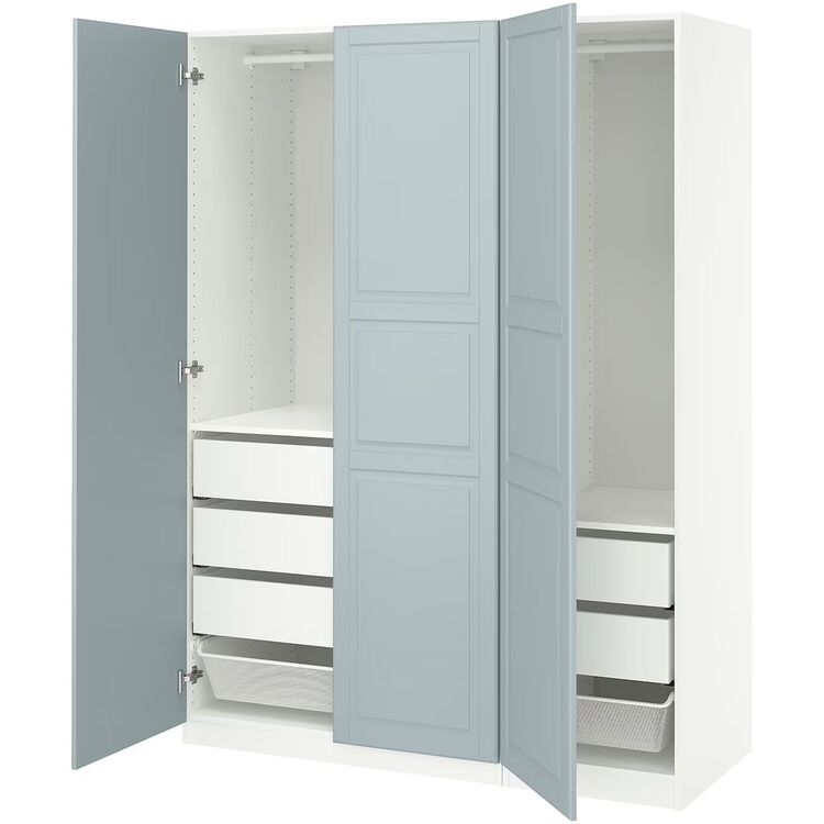 Шкаф Ikea Pax/Fjarehals полки/штанги/ящики/корзины 150x60x201 (Белый ...