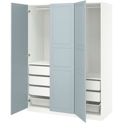 Dulap Ikea Pax/Fjarehals rafturi/bare/sertare/cosuri 150x60x201 (Alb/Gri deschis-bleu) Thumb