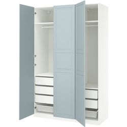 Dulap Ikea Pax/Fjarehals rafturi/bare/sertare/cosuri 150x60x236 (Alb/Gri deschis-bleu) Thumb