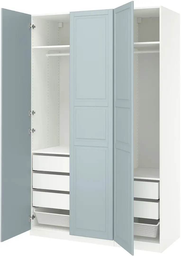 Dulap Ikea Pax/Fjarehals rafturi/bare/sertare/cosuri 150x60x236 (Alb/Gri deschis-bleu) - 3