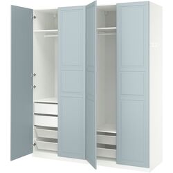 Dulap Ikea Pax/Fjarehals rafturi/bare/sertare/cosuri 200x60x236 (Alb/Gri deschis-bleu) Thumb