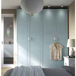 Dulap Ikea Pax/Fjarehals rafturi/bare/sertare/cosuri 200x60x236 (Alb/Gri deschis-bleu)