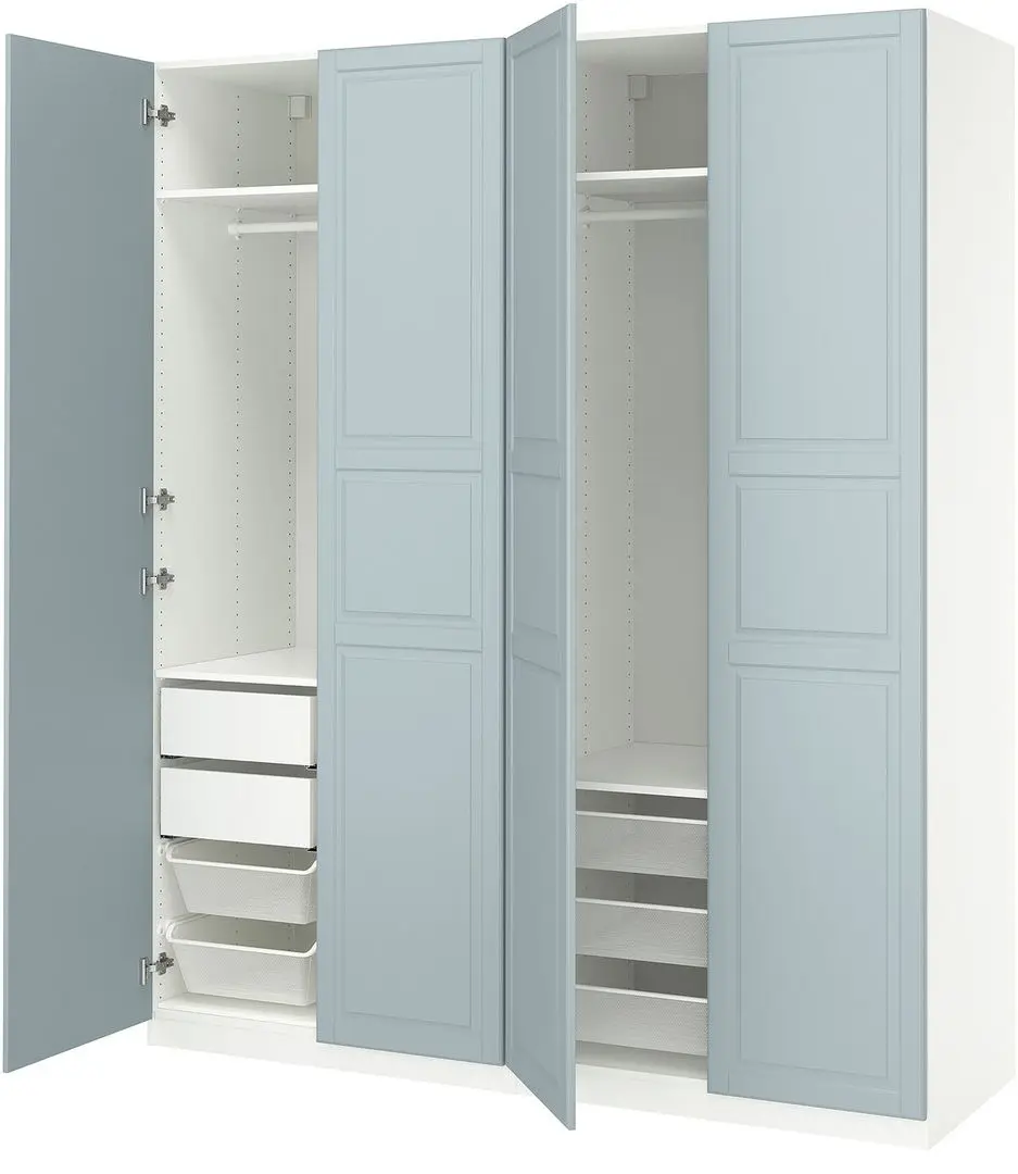 Dulap Ikea Pax/Fjarehals rafturi/bare/sertare/cosuri 200x66x236 (Alb/Gri deschis-bleu) - 3