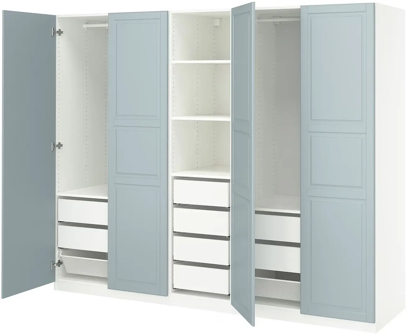 Dulap Ikea Pax/Fjarehals rafturi/bare/sertare/cosuri 250x60x201 (Alb/Gri deschis-bleu) - 3