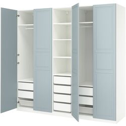 Dulap Ikea Pax/Fjarehals rafturi/bare/sertare/cosuri 250x60x236 (Alb/Gri deschis-bleu) Thumb
