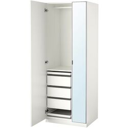 Шкаф Ikea Pax/Forsand/Aheim полки/штанга/ящики/зеркало 75x60x201 (Белый) Thumb