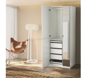 Шкаф Ikea Pax/Forsand/Aheim полки/штанга/ящики/зеркало 75x60x201 (Белый)