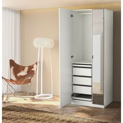 Dulap Ikea Pax/Forsand/Aheim rafturi/bara/sertare/oglinda 75x60x201 (Alb)