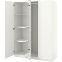 Dulap Ikea Pax/Forsand/Aheim rafturi/bara/oglinda 150x60x201 (Alb) Thumb