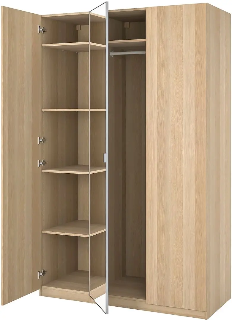 Dulap Ikea Pax/Forsand/Aheim rafturi/bara/oglinda 150x60x236 (Aspect Stejar Antichizat)