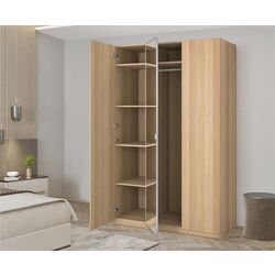 Dulap Ikea Pax/Forsand/Aheim rafturi/bara/oglinda 150x60x236 (Aspect Stejar Antichizat)