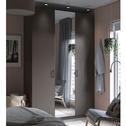 Шкаф Ikea Pax/Forsand/Aheim полки/штанга/зеркало 150x60x236 (Тёмно-серый)