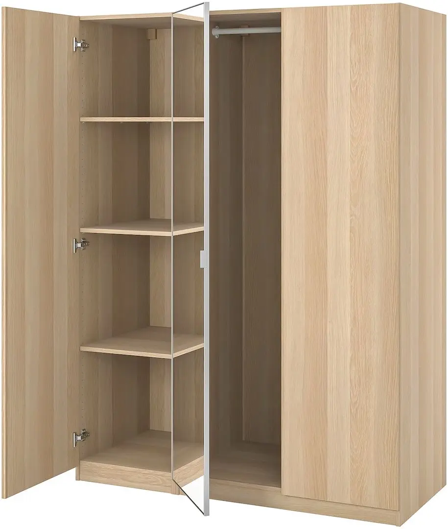 Dulap Ikea Pax/Forsand/Aheim rafturi/bara/oglinda 150x60x201 (Aspect Stejar Antichizat)