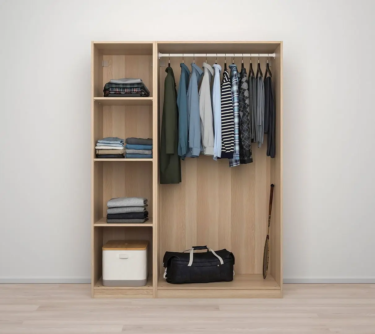 Dulap Ikea Pax/Forsand/Aheim rafturi/bara/oglinda 150x60x201 (Aspect Stejar Antichizat)