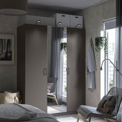 Шкаф Ikea Pax/Forsand/Aheim с зеркалом 150x60x201 (Темно-серый)