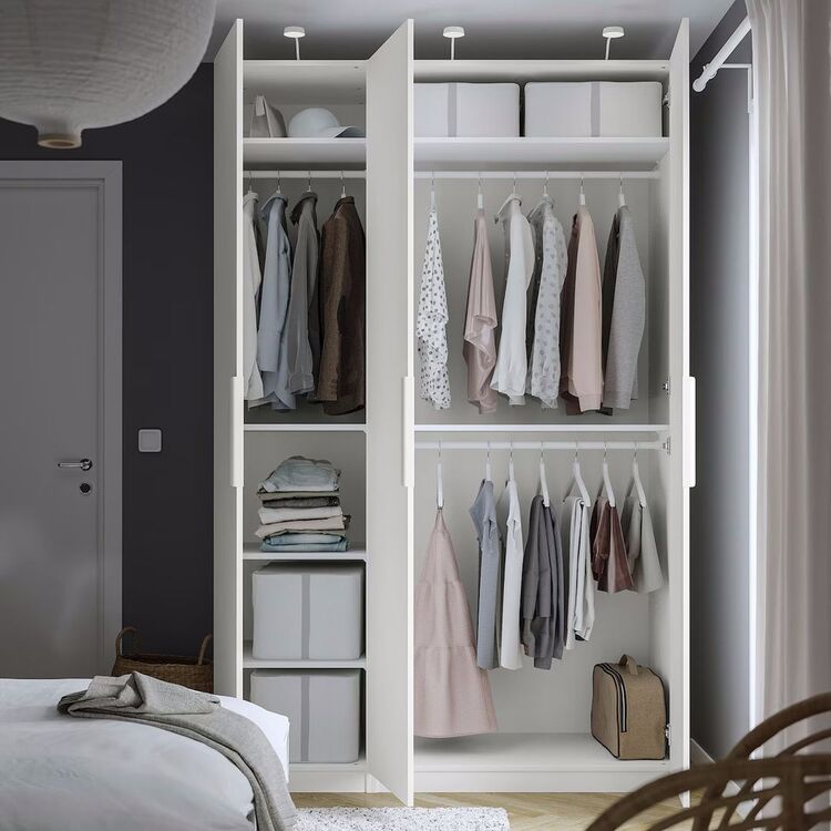 Шкаф Ikea Pax/Forsand полки/2 штанги 150x60x236 (Белый) купить в ...