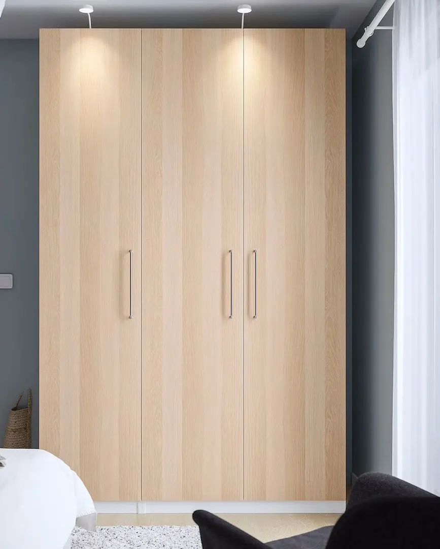 Dulap Ikea Pax/Forsand rafturi/bare 150x60x236 (Alb/Aspect Stejar Antichizat)