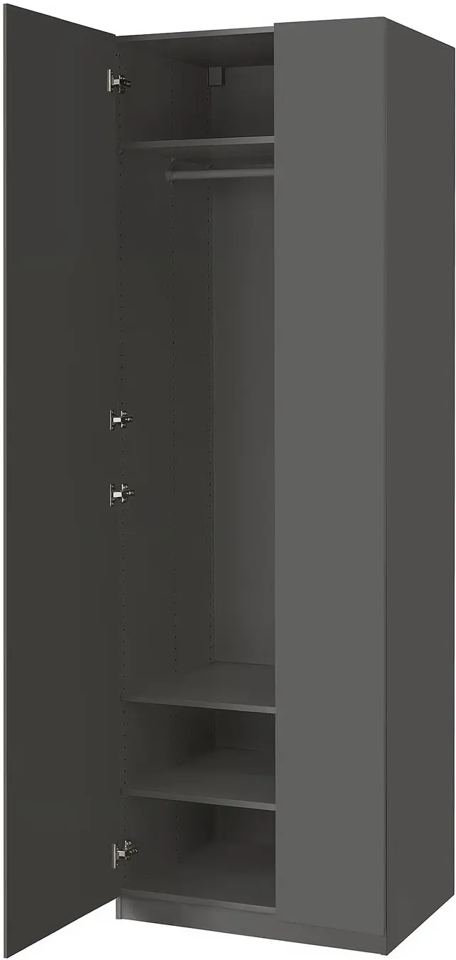 Шкаф Ikea Pax/Forsand полки/штанга 75x60x236 (Тёмно-серый) - 3