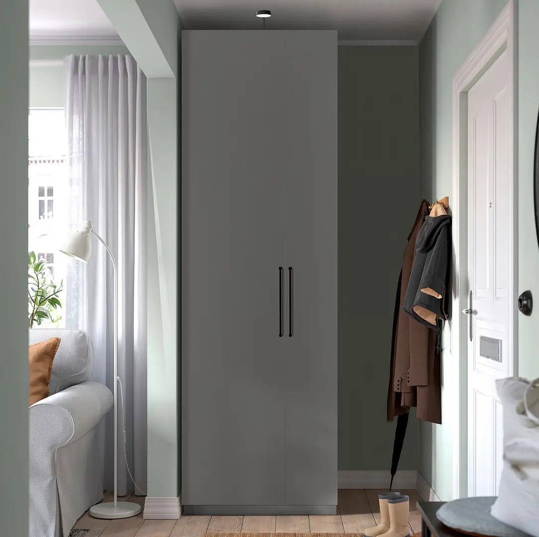 Шкаф Ikea Pax/Forsand полки/штанга 75x60x236 (Тёмно-серый)