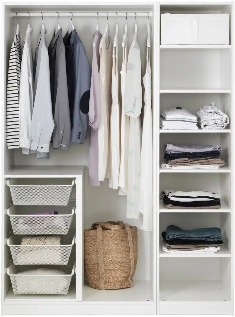 Dulap Ikea Pax/Forsand rafturi/bara/cosuri 150x60x201 (Alb)