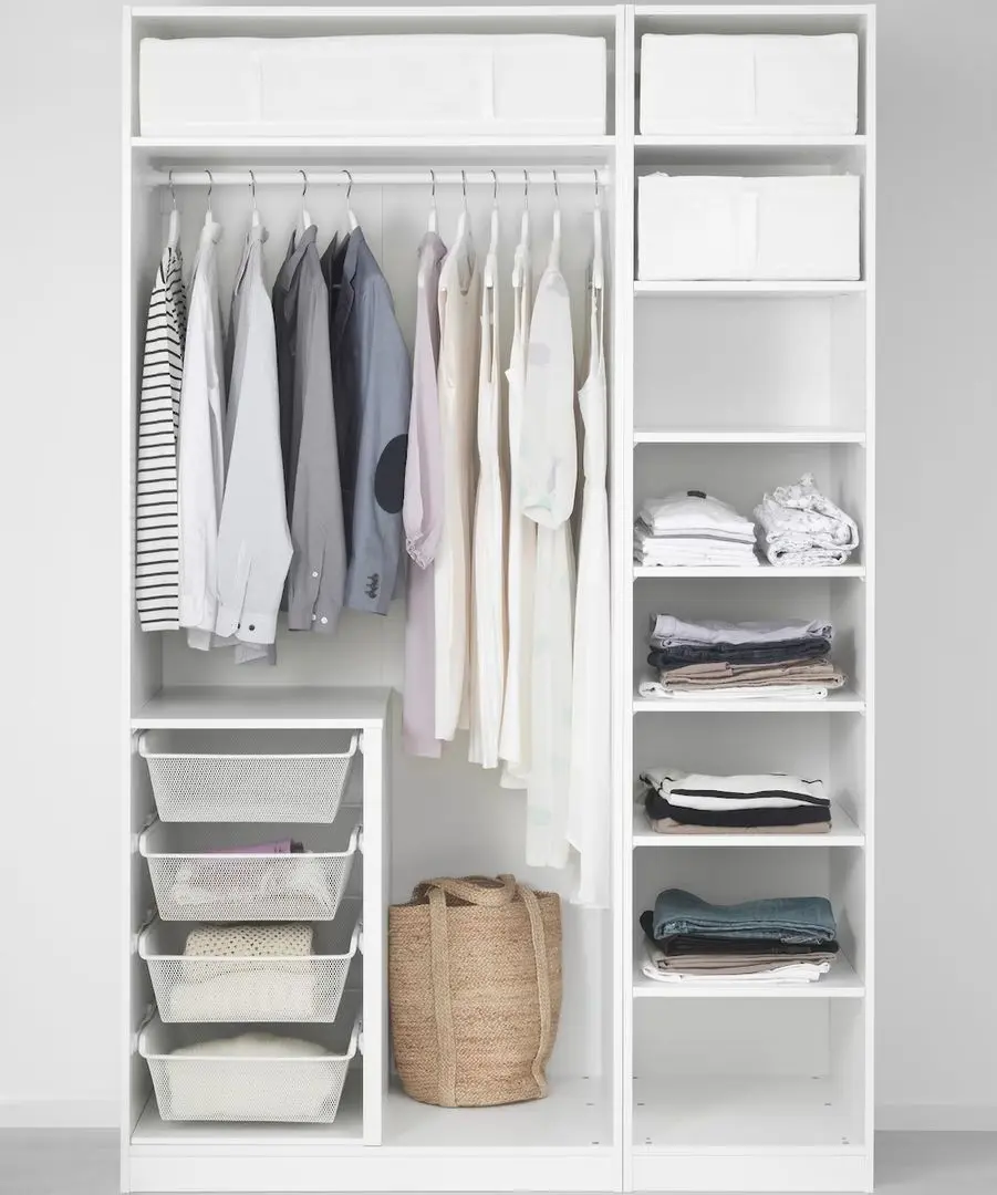 Dulap Ikea Pax/Forsand rafturi/bara/cosuri 150x60x236 (Alb)