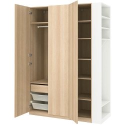 Шкаф Ikea Pax/Forsand полки/штанга/ящик/корзины/стеллаж 170x60x236 (Имитация Состаренного Дуба/Белый) Thumb