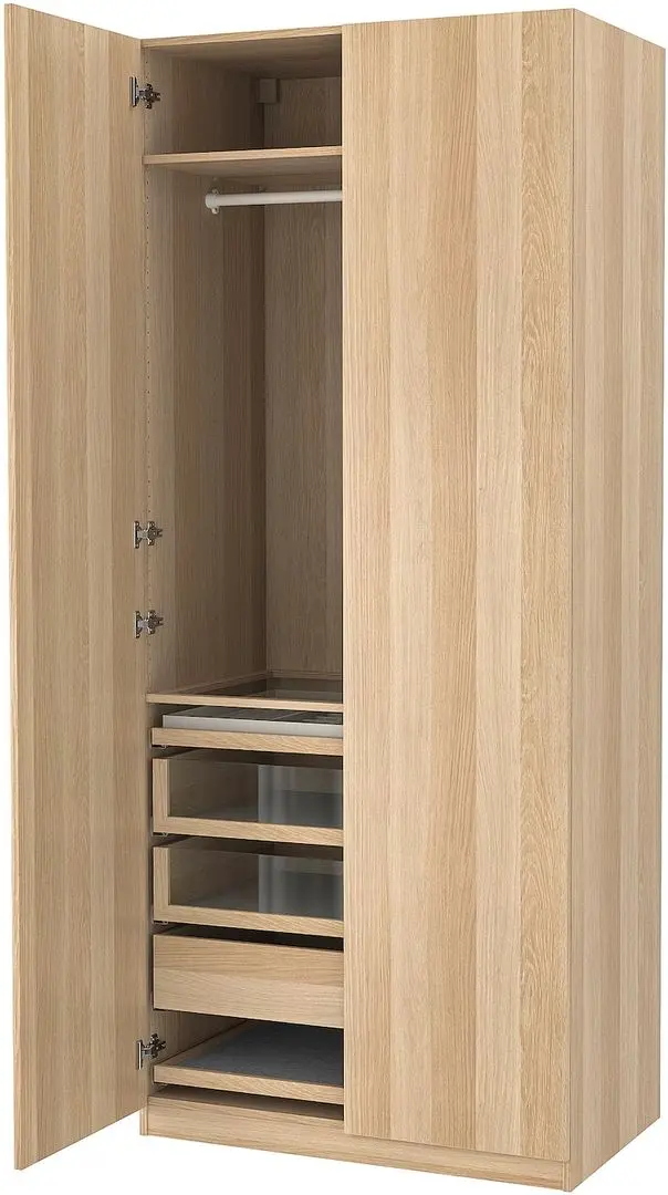 Dulap Ikea Pax/Forsand rafturi/bara/sertare 100x60x236 (Aspect Stejar Antichizat)