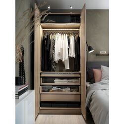 Dulap Ikea Pax/Forsand rafturi/bara/sertare 100x60x236 (Aspect Stejar Antichizat) Thumb