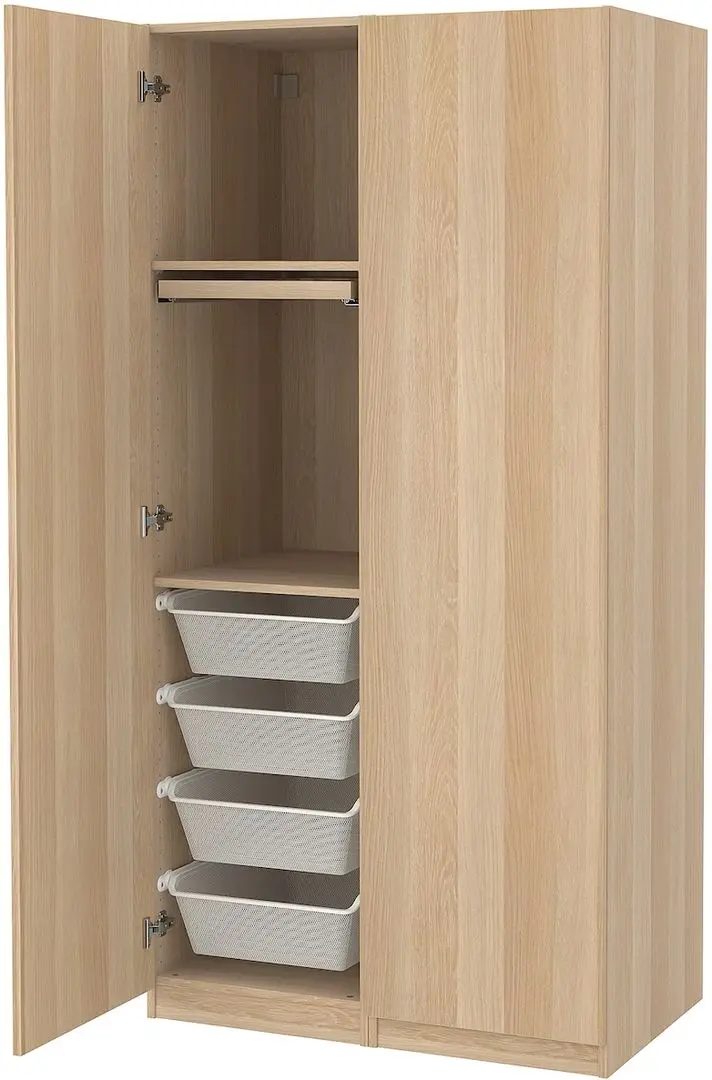 Dulap Ikea Pax/Forsand rafturi/bara/sertare/cosuri 100x60x201 (Aspect Stejar Antichizat)