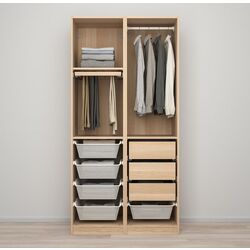 Dulap Ikea Pax/Forsand rafturi/bara/sertare/cosuri 100x60x201 (Aspect Stejar Antichizat) Thumb