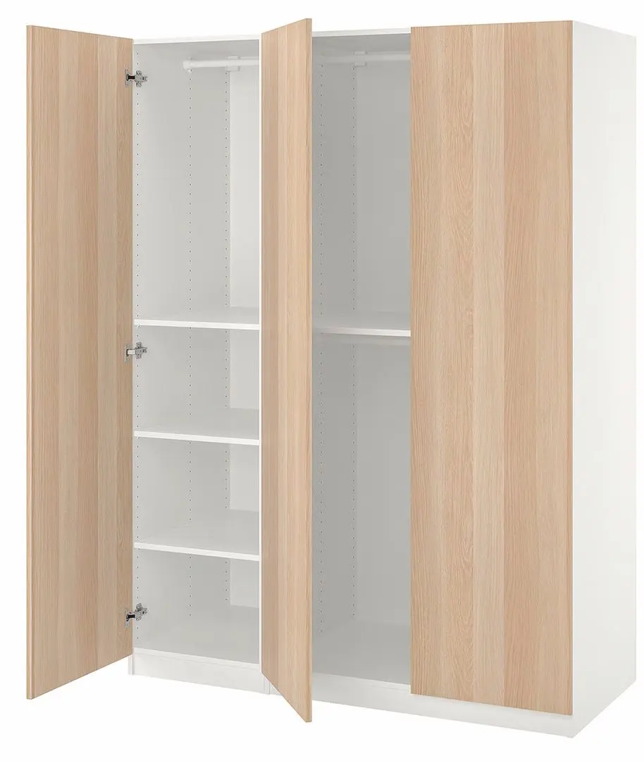 Dulap Ikea Pax/Forsand rafturi/bare150x60x201 (Alb/Aspect Stejar Antichizat)