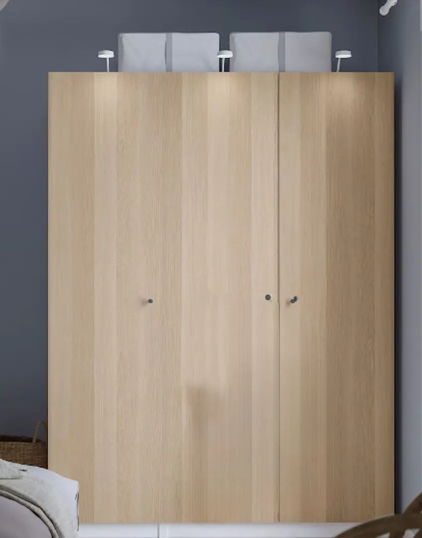 Dulap Ikea Pax/Forsand rafturi/bare150x60x201 (Alb/Aspect Stejar Antichizat)