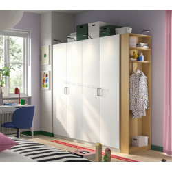 Шкаф Ikea Pax/Forsand полки/штанги/корзины/стеллаж 220x60x201 (Белый/Имитация Дуба)