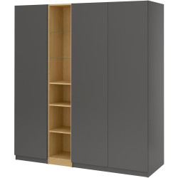 Dulap Ikea Pax/Forsand rafturi/bare/etajera 185x60x201 (Gri inchis/Aspect Stejar) Thumb