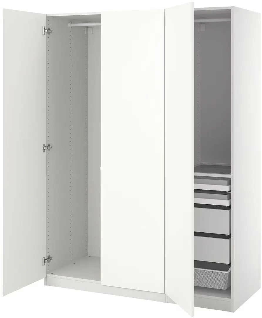 Dulap Ikea Pax/Forsand rafturi/bare/sertare/cos 150x60x201 (Alb)