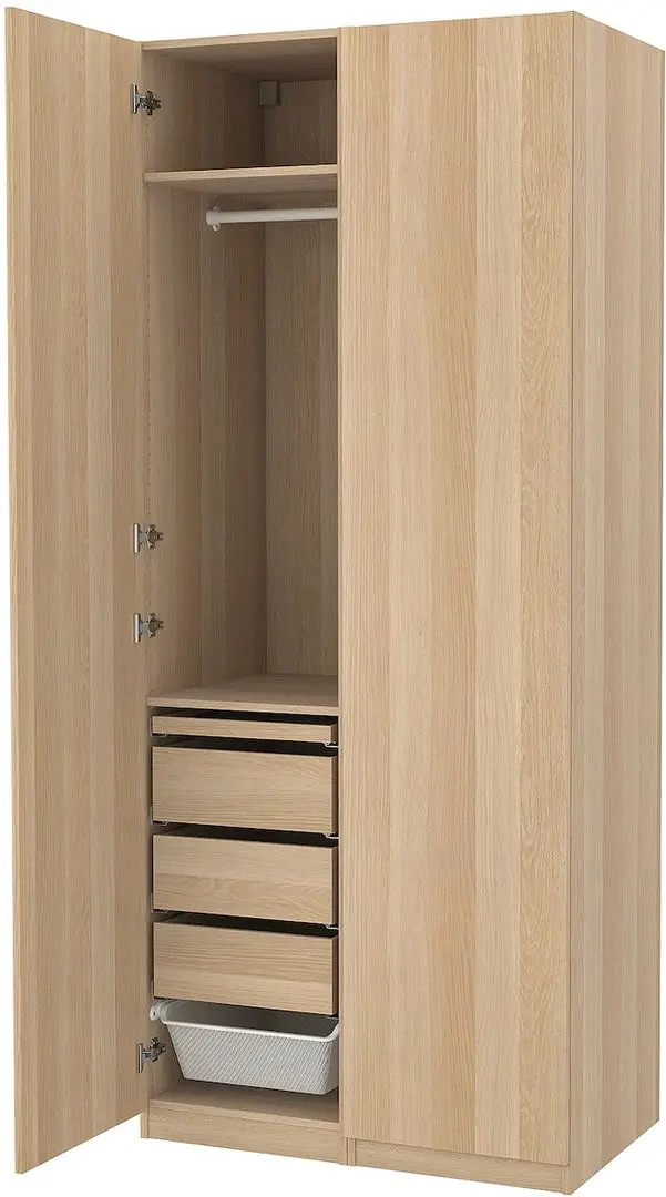 Dulap Ikea Pax/Forsand rafturi/bare/sertare/cosuri 100x60x236 (Aspect Stejar Antichizat)